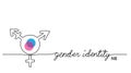 Gender identity vector sign. Nonbinary enby, NB, non-binary, genderqueer, androgynous symbol or icon