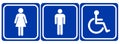 Gender line icon set on blue backgrounds Royalty Free Stock Photo