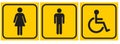 Gender line icon set on yellow backgrounds Royalty Free Stock Photo