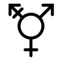 Gender or male and female icon flat sign symbols pink and blue vector glyph icon. Isolated on white background. Editable stroke. Royalty Free Stock Photo