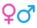 Gender male and female icons isolated on white background. Sexual orientation concept. Sex symbol icon. Contour sex Royalty Free Stock Photo