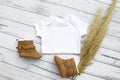 Gender neutral baby bodysuit mockup