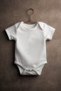 Gender Neutral Blank White Baby Bodysuit Flat lay Mockup Royalty Free Stock Photo