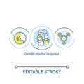 Gender neutral language concept icon