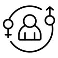 Gender parity icon outline vector. Equal career