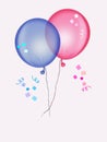 Gender party with balloons blue and pink