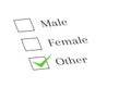 Gender and questionnaire concept