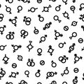 Gender Seamless pattern. Sexual human identity illustration. Bigender, agender, neutrois, asexual, lesbian, homosexual