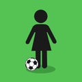 Woman, girl, lady and female is playing football and soccer Royalty Free Stock Photo