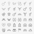 Gender Sex Line Icons Set