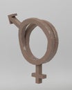 Gender sign concept man and woman separated 3d illustration