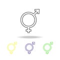 gender sign of man and woman multicolored icon. Element of LGBT illustration. Signs and symbols collection icon can be used for we
