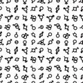 Gender sign Seamless pattern Pride LGBT Bigender, agender, neutrois, asexual, lesbian, homosexual, bisexual icon Royalty Free Stock Photo