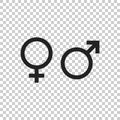 Gender sign vector icon. Men and woomen concept icon