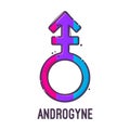 Gender symbol Androgyne. Signs of sexual orientation. Vector.