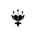 Gender symbol for female black glyph icon Royalty Free Stock Photo