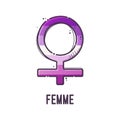 Gender symbol Femme. Signs of sexual orientation. Vector.