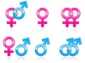 Gender Symbol Icons EPS Royalty Free Stock Photo