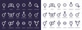 Gender symbol icons. Genderqueer, transgender and lesbian, bisexual pictograms. Lgbt, demiboy and gay, heterosexual