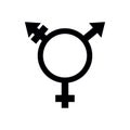 Gender symbol isolated on white. Transgender sex icon.