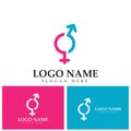 Gender symbol logo of sex and equality of males and females vector illustration.