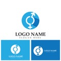 Gender symbol logo of sex and equality of males and females vector illustration.