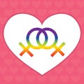 Gender Symbols Lesbian Heart. Royalty Free Stock Photo