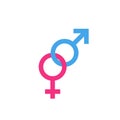 Gender symbols of man and woman together Royalty Free Stock Photo