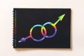 Gender symbols painted in rainbow paint LGBT. LGBTQ concept, for lesbian, gay, bisexual, transgender, and queer people. Concept of