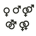 Gender symbols in pride rainbow colors Royalty Free Stock Photo