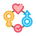 Gender tolerance icon vector outline illustration