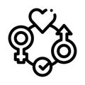 Gender tolerance icon vector outline illustration