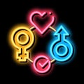 gender tolerance neon glow icon illustration