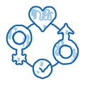 gender tolerance doodle icon hand drawn illustration