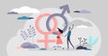 Gender vector illustration. Classical orientation flat tiny persons concept