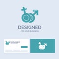 Gender, Venus, Mars, Male, Female Business Logo Glyph Icon Symbol for your business. Turquoise Business Cards with Brand logo Royalty Free Stock Photo