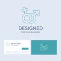 Gender, Venus, Mars, Male, Female Business Logo Line Icon Symbol for your business. Turquoise Business Cards with Brand logo Royalty Free Stock Photo