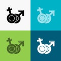 Gender, Venus, Mars, Male, Female Icon Over Various Background. glyph style design, designed for web and app. Eps 10 vector Royalty Free Stock Photo