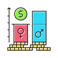 gender wage gap feminism woman color icon vector illustration