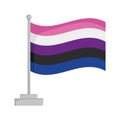 Genderfluid pride flag isolated on white background Vector Illustration