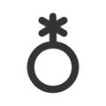 Genderless sign. Gender identity symbol. Public restroom or locker room icon for non binary persons isolated on white