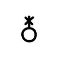 Genderqueer doodle icon, vector color line illustration Royalty Free Stock Photo