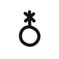 Genderqueer symbol doodle icon, vector line illustration Royalty Free Stock Photo