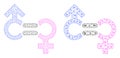 Genders Relation Symbol Icon - Vector Polygonal Mesh