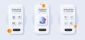 Genders, User idea and Search photo line icons pack. For web app. 3d phone mockups. Vector
