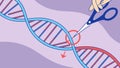 Gene Editing and DNA Strand Cutting Process, vector design Generative AI Royalty Free Stock Photo