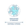 Gene editing and therapies turquoise concept icon Royalty Free Stock Photo