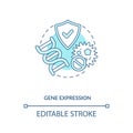 Gene expression blue concept icon