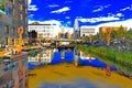 Gene Leahy Mall at The Riverfront Omaha Nebraska USA artistic manipulated photo Royalty Free Stock Photo