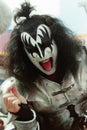 Gene Simmons sticks out tongue closeup